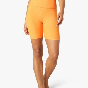 *DISCONTINUED COLOR* Mango Pop Heather Spacedye High Waisted Biker Short